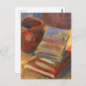 Still life with Books 絵画's ポストカード (正面/裏面)