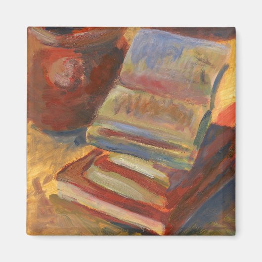 Still life with Books 絵画's マグネット (正面)