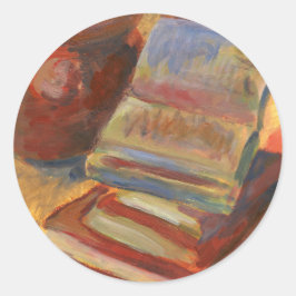 Still life with Books 絵画's ラウンドシール