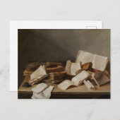 Still-life with Books and a Violin -ファインアート ポストカード (正面/裏面)