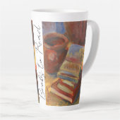 Still life with Books to読絵画s カフェラテマグ (右アングル)