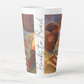 Still life with Books to読絵画s カフェラテマグ (正面)