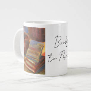 Still life with Books to読絵画s ジャンボコーヒーマグカップ