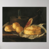 Still Life with Bread Tart and Ham, Giuseppe Recco ポスター (正面)