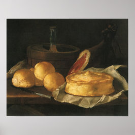 Still Life with Bread Tart and Ham, Giuseppe Recco ポスター