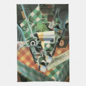 Still Life with checked Tableloth by Juan Gris キッチンタオル (縦)