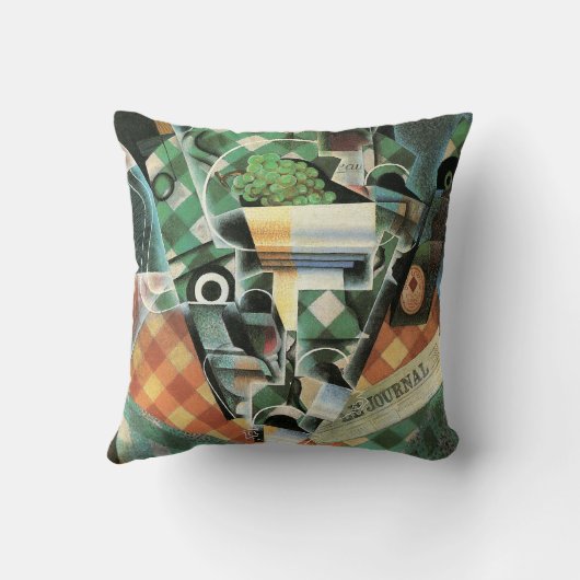 Still Life with checked Tableloth by Juan Gris クッション (裏面)