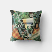 Still Life with checked Tableloth by Juan Gris クッション (正面)