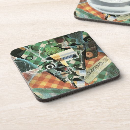 Still Life with checked Tableloth by Juan Gris コースター (左側)