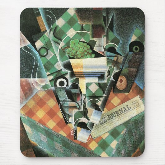 Still Life with checked Tableloth by Juan Gris マウスパッド (正面)