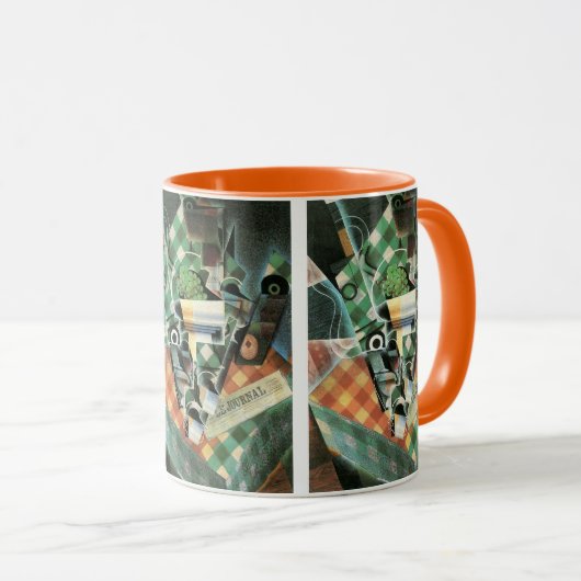 Still Life with checked Tableloth by Juan Gris マグカップ (正面右)