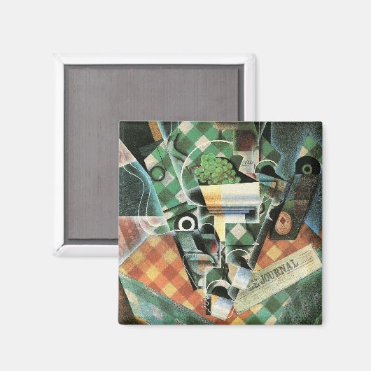 Still Life with checked Tableloth by Juan Gris マグネット (正面/裏面)