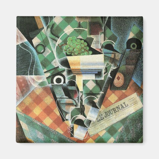 Still Life with checked Tableloth by Juan Gris マグネット (正面)