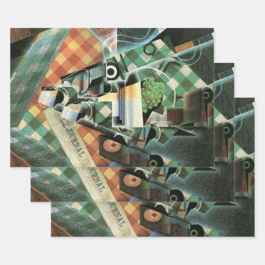 Still Life with checked Tableloth by Juan Gris ラッピングペーパーシート (セット)