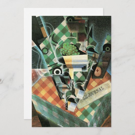 Still Life with checked Tableloth by Juan Gris 招待状 (正面/裏面)