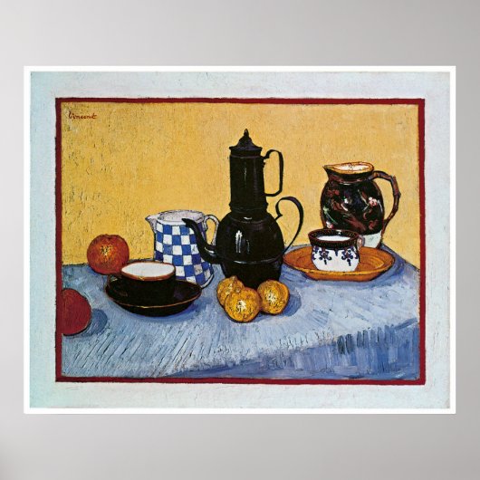 Still Life with Coffeeポットby Vincent Van ゴッホ ポスター (正面)