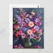 Still Life with Delphiniums and Ranunculus ポストカード (正面/裏面)