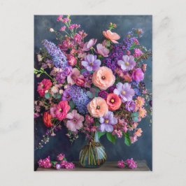 Still Life with Delphiniums and Ranunculus ポストカード