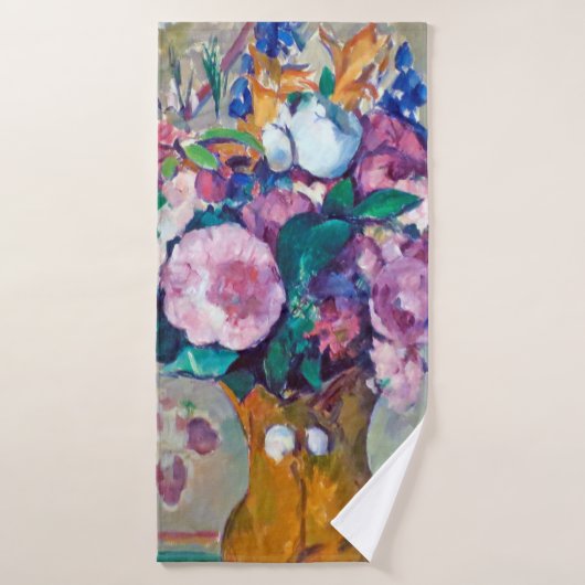 Still Life with Flowers(花を持つ静物詩)、ポール・セザンヌ バスタオル (バスタオル)