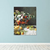 Still Life with flowers and Fruit by Claude Monet キャンバスプリント (インサイチュ (ウッドフロア))