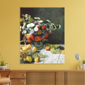 Still Life with flowers and Fruit by Claude Monet キャンバスプリント (インサイチュ (リビング))