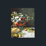 Still Life with flowers and Fruit by Claude Monet キャンバスプリント<br><div class="desc">美しいプリント「花と果実を持つ静物詩」 | 1895年の絵を描キャンバスでの油フランスのImpressionist painter Claude Monet (1840-1926).</div>