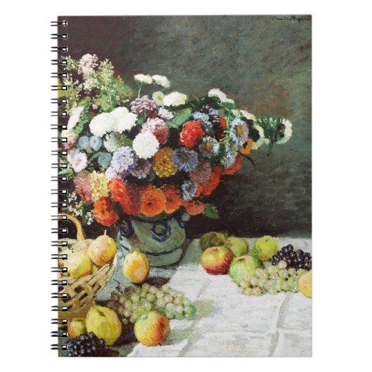 Still Life with flowers and Fruit by Claude Monet ノートブック (正面)