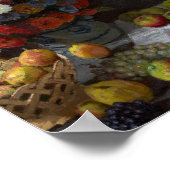 Still Life with flowers and Fruit by Claude Monet ポスター (角)