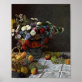 Still Life with flowers and Fruit by Claude Monet ポスター (正面)