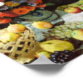 Still Life with flowers and Fruit by Claude Monet ポスター (角)