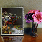 Still Life with flowers and Fruit by Claude Monet ポスター