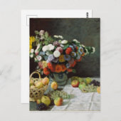 Still Life with flowers and Fruit by Claude Monet ポストカード (正面/裏面)