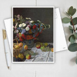 Still Life with flowers and Fruit by Claude Monet ポストカード<br><div class="desc">彼のスタジオで絵を描は、この静止した生活は、彼がセーヌ川のブギバルに住んでいた1869年の夏と秋にクロード・モネが引き受けた屋外実験の影響を示している。モネの技術は、花、果実、テーブルクロスの表面をアニメートするための光の使用にも明らかであり、光や反射、相互の影響によって色が影響を受ける方法でも明らかである。これらの絵画革新は、数十年に渡って印象派の技術の発展の基礎となっ後を追た。このイメージを目的の製品に転送する。私の素晴らしアート画像は公共のギャラリーから調達され、高品質のプリントを提供するために高解像度で最適化される。デザインツールを使用してイメージのカスタム文字を追加したり、イメージをカスタマイズする</div>