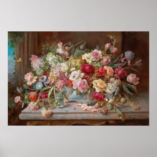 Still Life with flowers by Hans Zatzka – ポスター (正面)