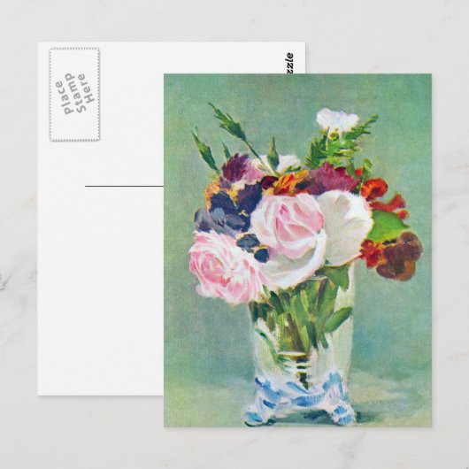 Still Life with flowers by Manet ポストカード (正面/裏面)