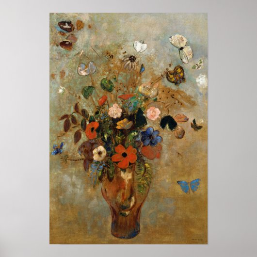 Still Life with flowers by Odilon Redon ポスター (正面)