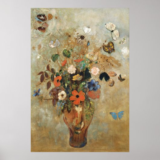 Still Life with flowers by Odilon Redon. ポスター (正面)