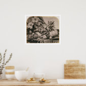 Still Life with Fruit, 1860 （セピア写真） ポスター (キッチン)