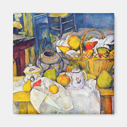 Still Life with Fruit Basket、ポール・セザンヌ マグネット (正面)