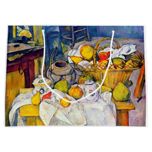 Still Life with Fruit Basket、ポール・セザンヌ ラージペーパーバッグ (正面)