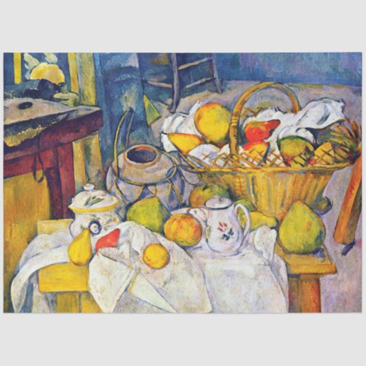 Still Life with Fruit Basket、ポール・セザンヌ 薄葉紙 (正面)