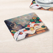 Still Life with Fruits、ポール・セザンヌ スクエアペーパーコースター (アングル)