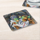 Still Life with Fruits、ポール・セザンヌ スクエアペーパーコースター (アングル)