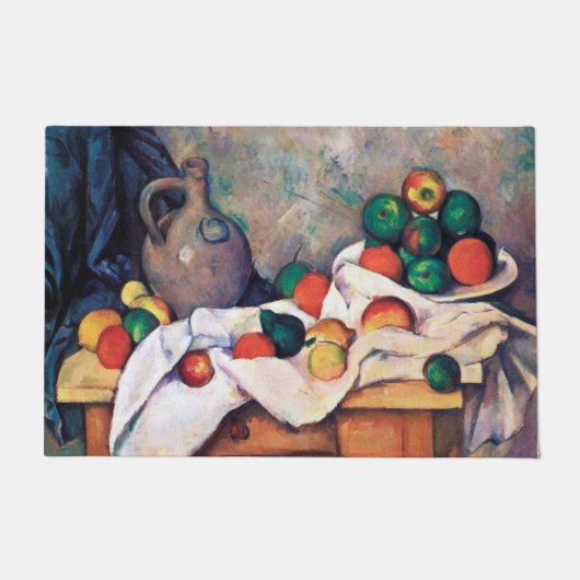 Still Life with Fruits、ポール・セザンヌ ドアマット (正面)
