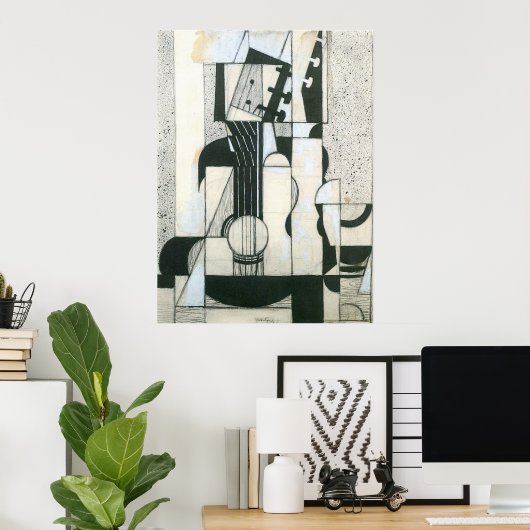 Still Life with guitar by Juan Gris ポスター (ホームオフィス)