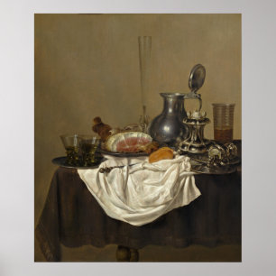 Still Life with Ham - Gerret Hedaファインアート ポスター