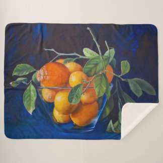 Still Life with Lemons and Orange Branch シェルパブランケット