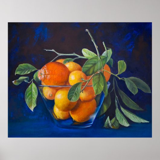 Still Life with Lemons and Orange Branch ポスター (正面)