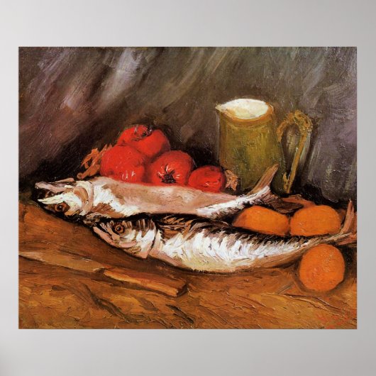 Still Life with Mackerels, lemons, tomatoes, ポスター (正面)