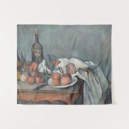 Still Life with Onions, OIl Painting, Paul Cezanne タペストリー (正面(横))